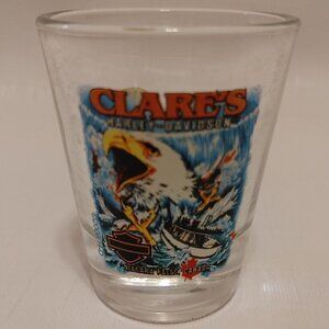 Clare's Harley Davidson Shot Glass Bald Eagle Chopper Niagara Falls